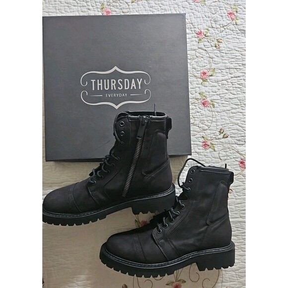 Thursday Boot Handmade Black Matte Casa Moto Leather Ankle Boot Sz 6 NEW IN BOX - Picture 1 of 10